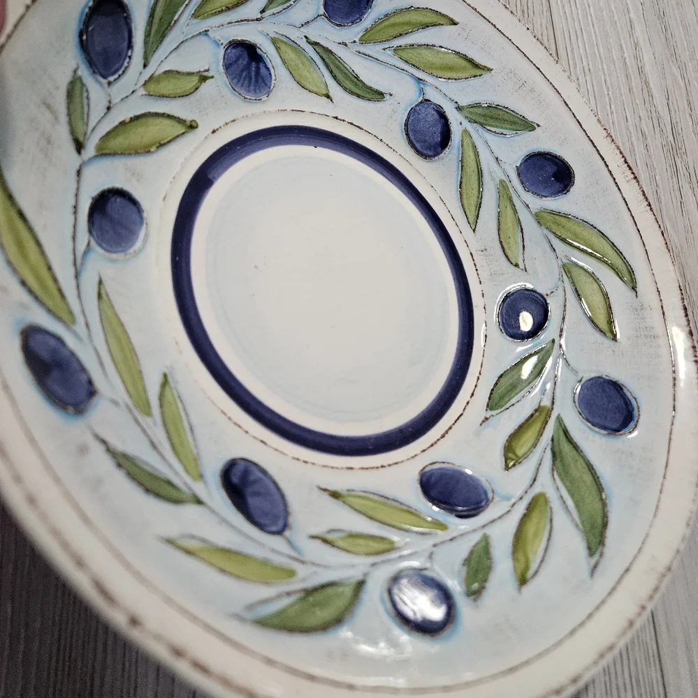 Crate & Barrel Gianna Pasta/Soup Bowl Retired Pattern Earthenware Rare Italy 9